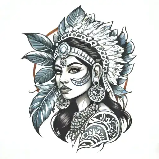 Indian Girl Realism Style