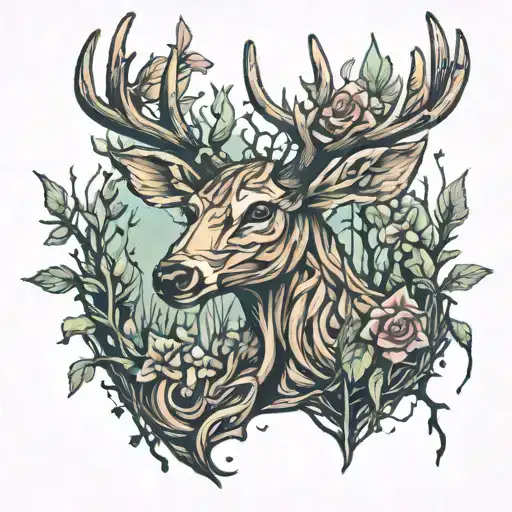 Deer Made Out Of Sticks Together