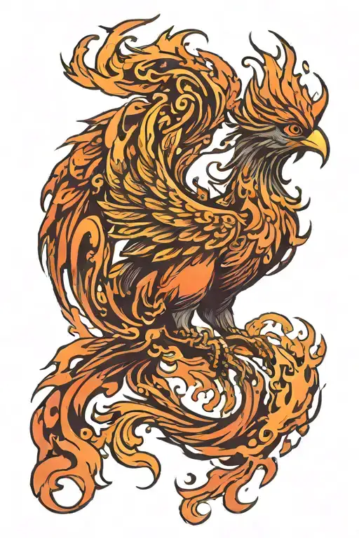 Phoenix Rising From Flames