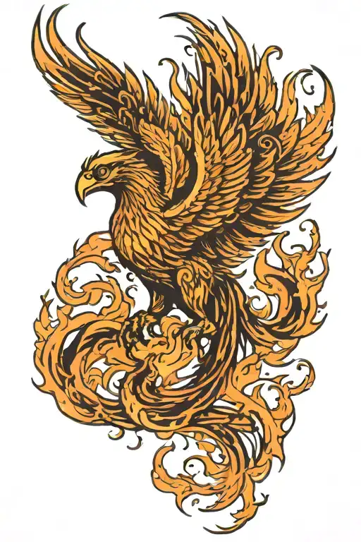 Phoenix Rising From Flames