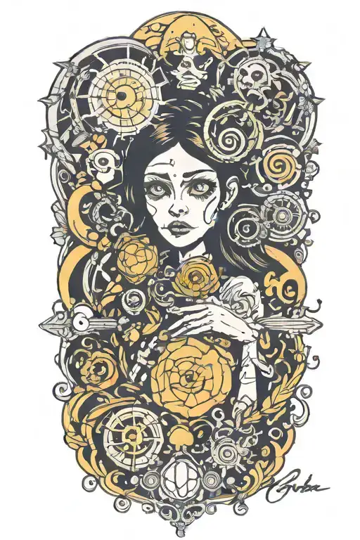 Coraline Half Sleeve Design Incorporating Buttons Integrated Into The Design