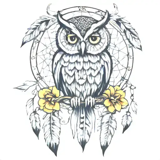 Owl Dream Catcher Very Detailed