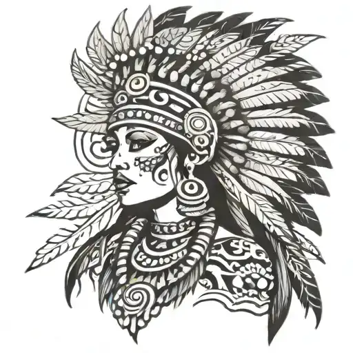 Aztec Princess With Headress