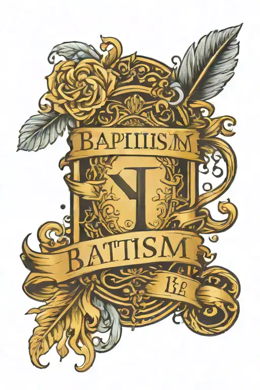 Baptism Date In Roman Numerals With Water Background