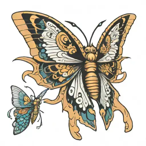 Traditional Style Tattoo Moth