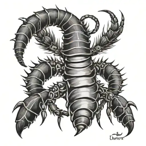 Scolopendra In Black And White