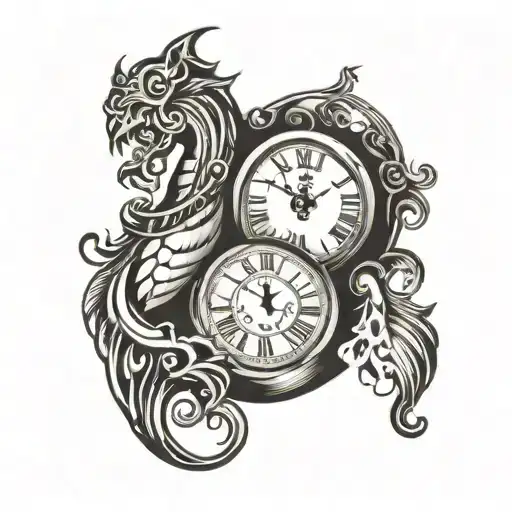 Clock Of Life Chest Man Written Vertically