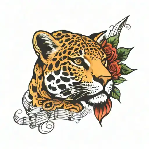 Guerrero Jaguar Surrounded My Music Notes Floating