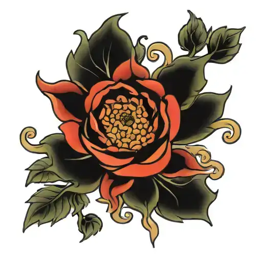 Chrysanthemum And Rose Bright Colour