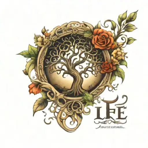 A Tree Of Life With The Letters J R E V Incorporated Tattoo