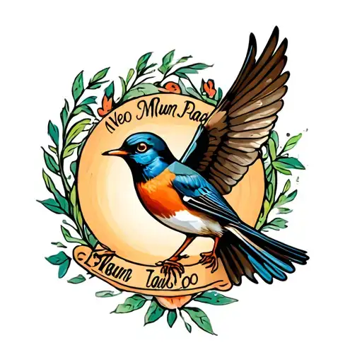 Robin Flying With Mum And Dad Name