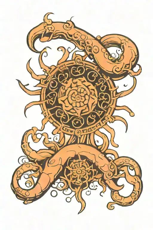 Cancer Zodiac Symbols Incorporated Within Soule