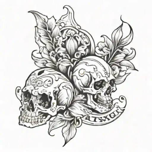 Mattylyn Letters With Skull And Tulips Coming