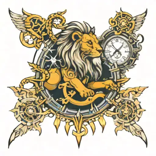 Odin And The Lion And The Clock Compass Chain