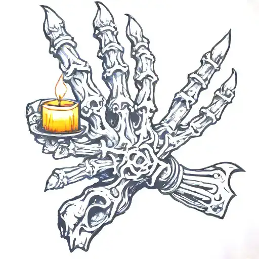 Skeleton Hand With Candle