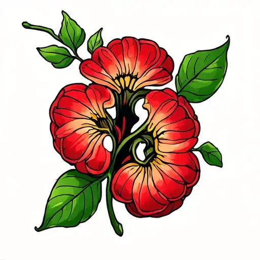 Amitomical Floral Kidney Bean