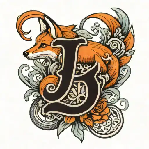 Letter J L With Fox