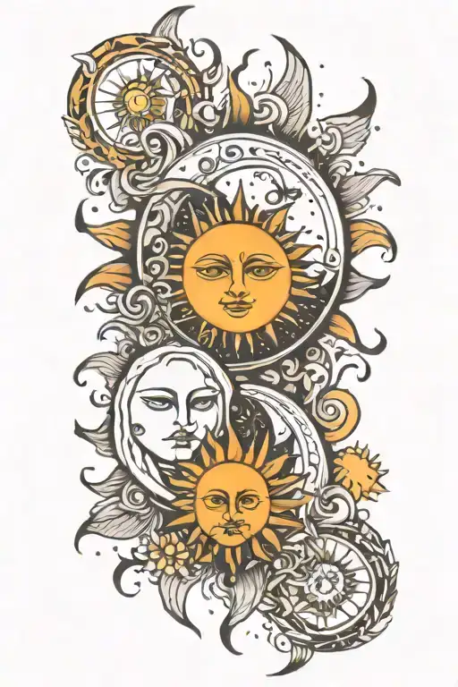 Sun And Moon Merging Together