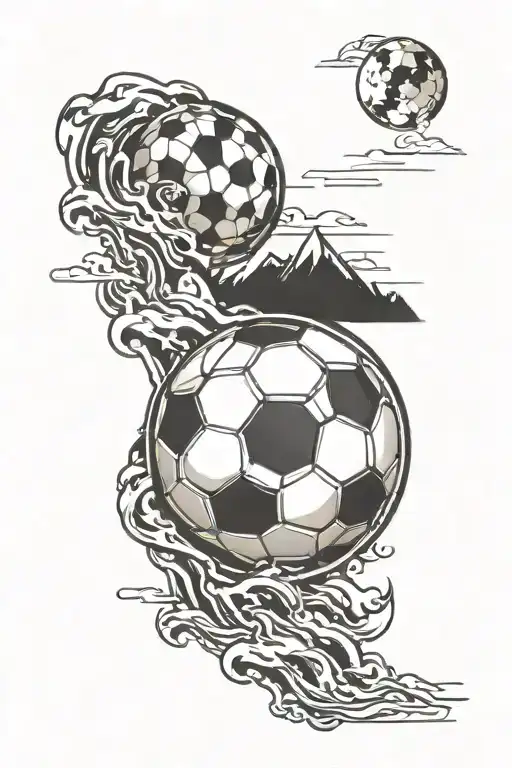 A Soccer Ball Morphing Into A Mountain Range