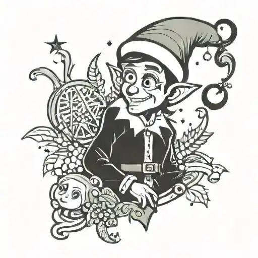 Midnight Gospel Cartoon Funny Modern Minimalist Christmas Elf