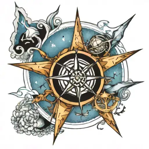 Nautical Star Map Surrounded