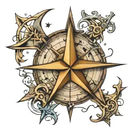 Nautical Star Map Surrounded