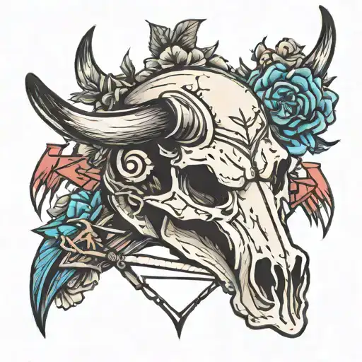Bull Skull And Arrow