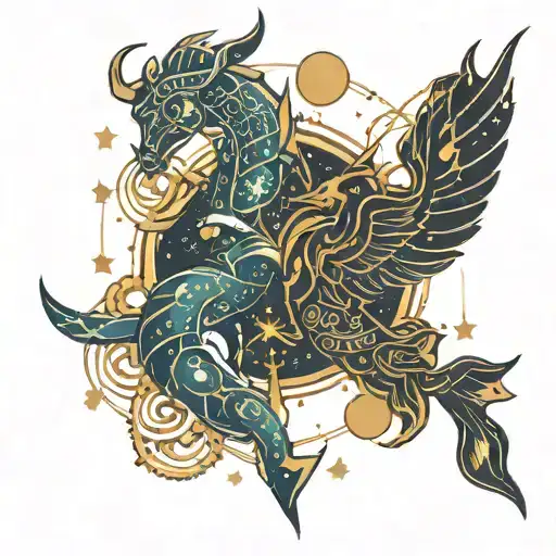 Sagittarius Scorpio Gemini Constellation Intertwined