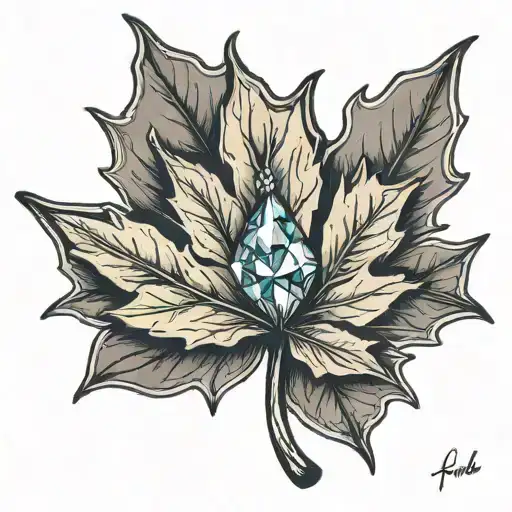 Maple Leaf With A Diamond Inside