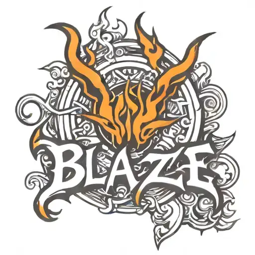 The Word Blaze In Graffiti Style