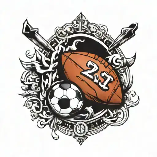 Football And Number 21