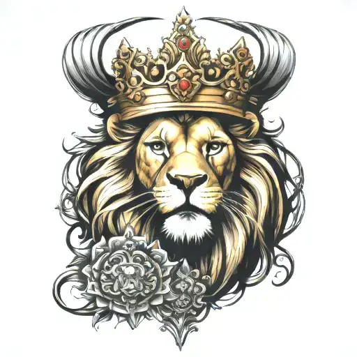 Lion With Thrones Crown