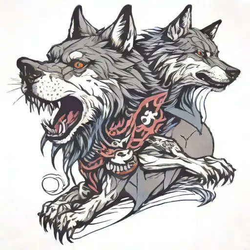 Whole Wolf Biting Neck And Dorping A Couple Drops