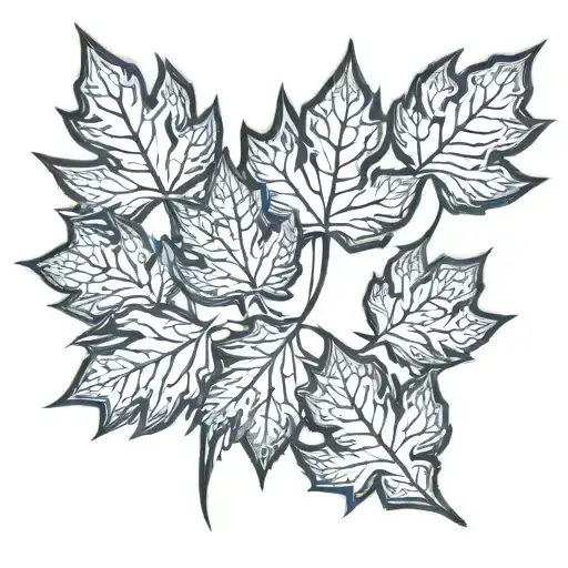 Maple Leaf Bear Paw Prints Forming The Shape