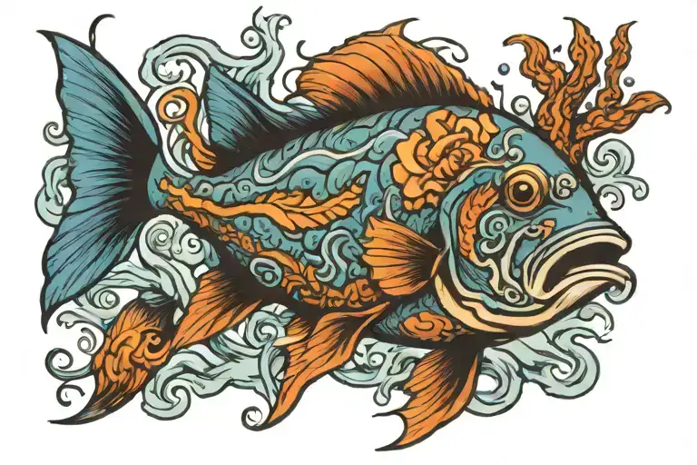 Salt Water Fish Swimming Underwater Scene