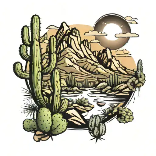 Cactus Mountain Landscape
