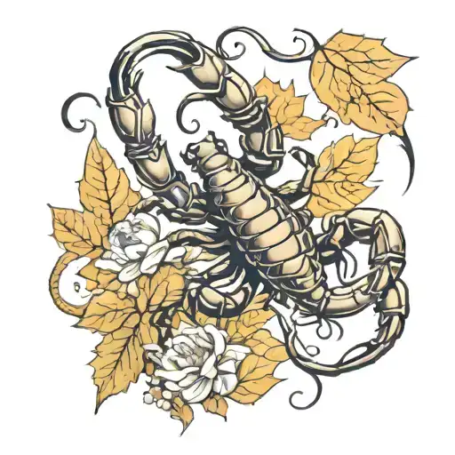 Scorpion In Autumn Scene