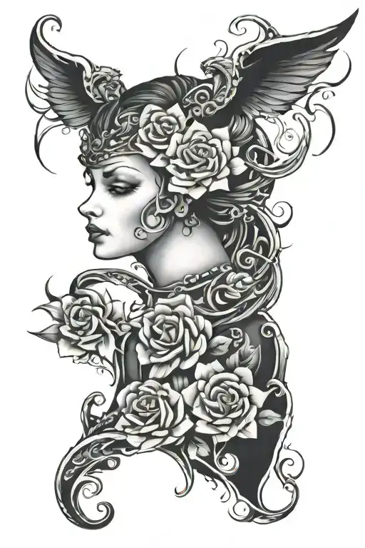 Blackout Neck Tattoo Design