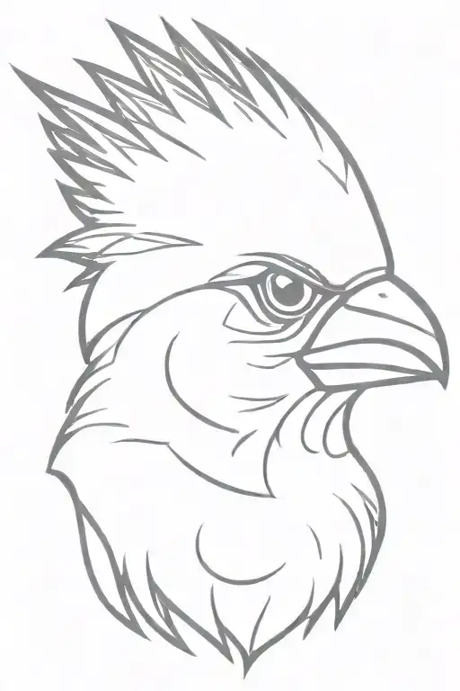 Flaming Cardinal Head Profile