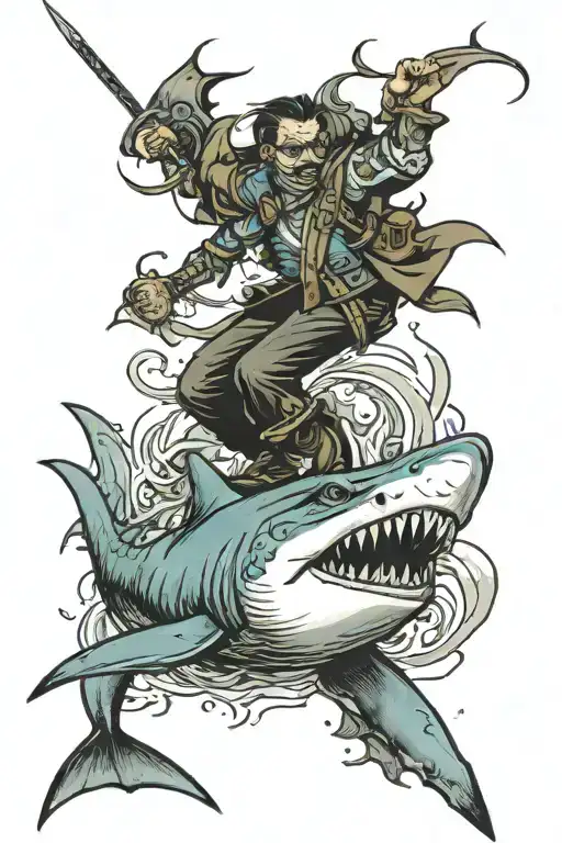 Posiden Riding Shark