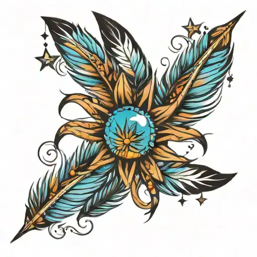 Native Feathers Falling Star