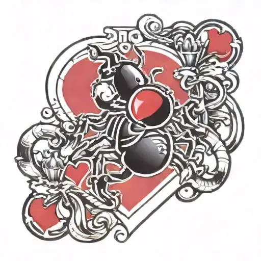 Scorpion As The King Of Hearts Playing Card