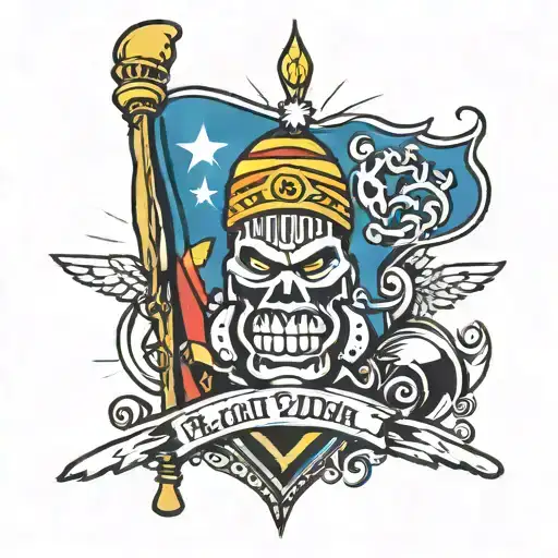 Housted Zulu Flag Cartoon