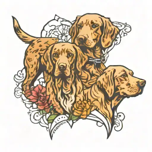 Most Loyal And Loving Brown German Short Hair Pointer And Protective Golden Retriever Together