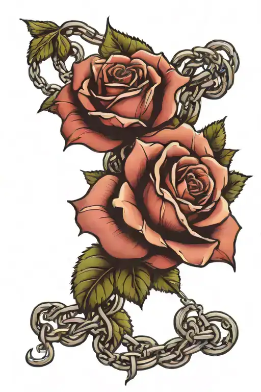 Rose With Chain Wrapped