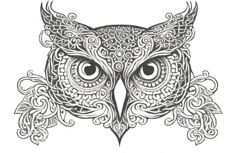 Owl Face Filigree Buddah