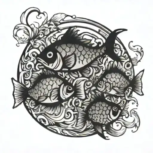 3 Fish In A Fishbowl Black And White