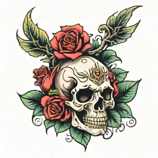 Skull And Rose