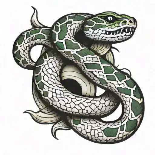 Letter S Snake Ends Open And One End