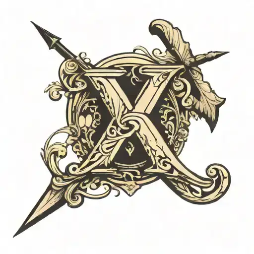 Letter A With A Arrow And Hidden Letter V